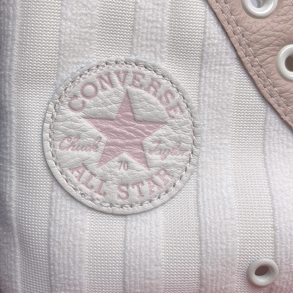 Converse High-Top Sneakers in White and Pink - Picture 9 of 11